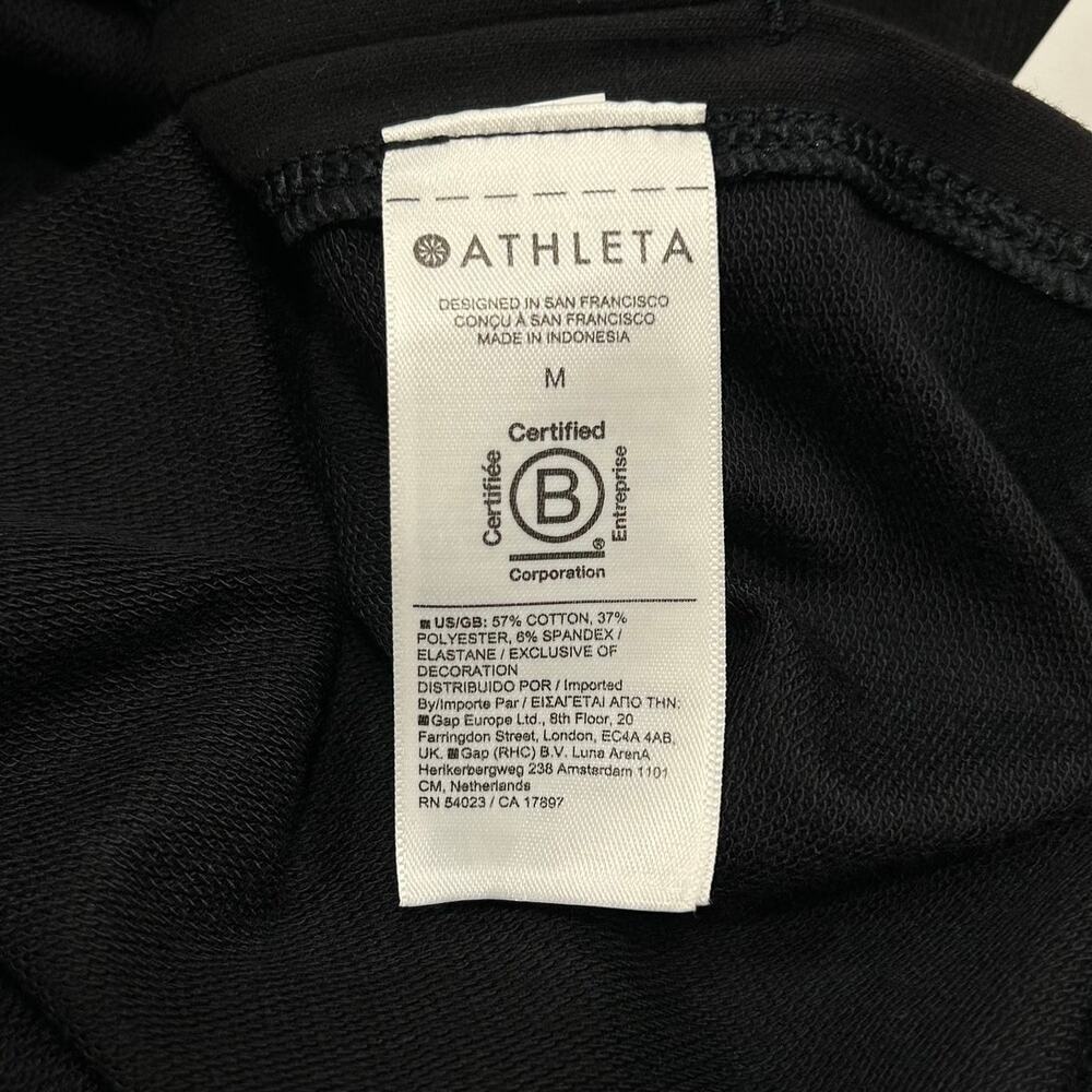 Athleta New Retroterry V-Neck Top Black Minimalist Chic Size Medium - Picture 6 of 9